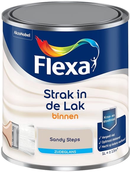 Flexa - Strak In De Lak Binnenlak Zijdeglans - Sandy Steps - Mengverf - 1 L