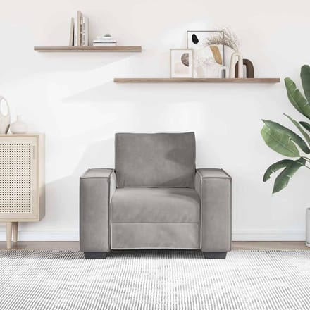 vidaXL - Fauteuil - 100x78x84 - cm - fluweel - lichtgrijs