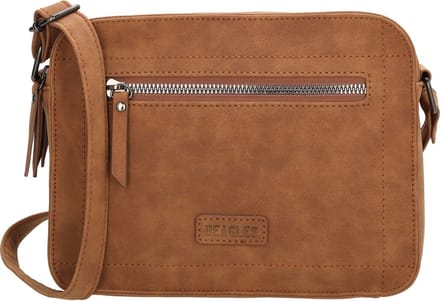 Beagles Cabrera Schoudertas Dames - Crossbodytas met verstelbare schouderband - Tas van Imitatieleder met ritssluiting - Cognac