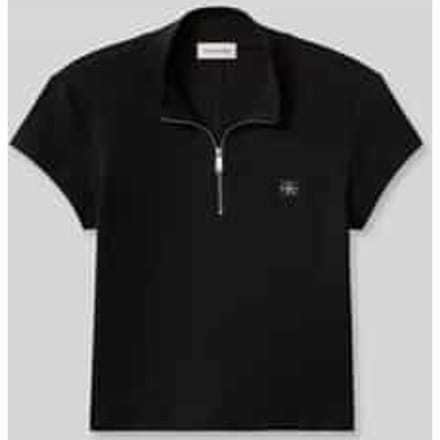 slim fit kort T-shirt van katoenmix