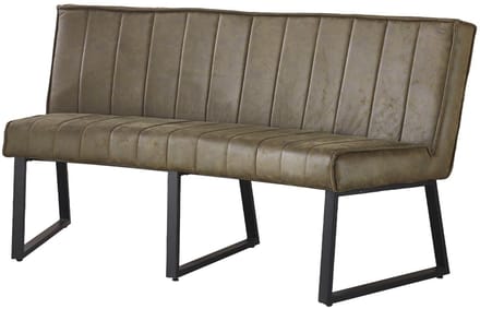 Eetkamerbank Menzo ovaal 160cm donkergroen microvezel ovale eetbank