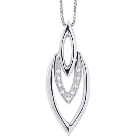 FLAME Ketting Diamonds 0.050 Cts White Gold