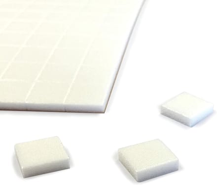 Schuimrubberen Pads - Wit - 12 x 12 mm - Eenzijdig Zelfklevend - 100 Stuks