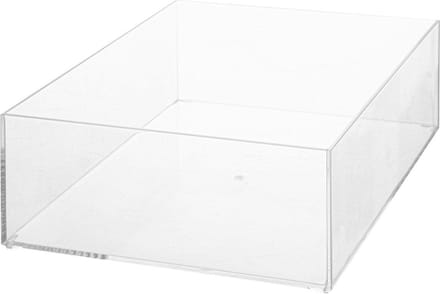 5Five Make-up houder box - 25 x 19 x 8 cm - transparant kunststof - Nagellak - Sieraden - Organizer bakjes - sorteer vakjes