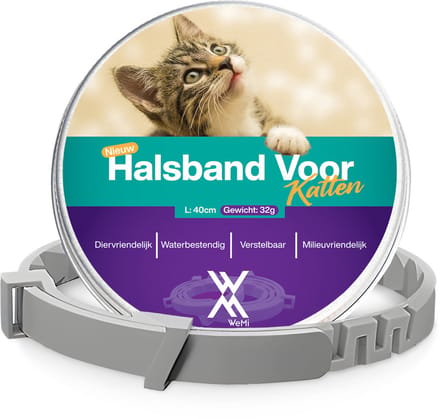 TeekShield Halsband - Kat/Poes - Grijs - Comfortabele Siliconen Halsband in Verstelbaar Design