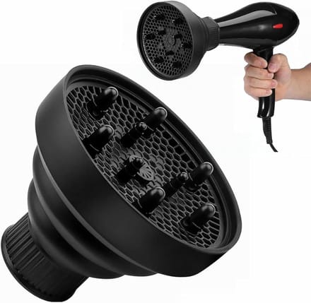 Diffuser fohn opzetstuk universal - Haardroger Föhn Diffuser - Universele - siliconen föhn - Draagbare diffuser - Accessoires voor de haardroger - Föhndiffuseraccessoires voor krullend en natuurlijk golvend haar - Zwart