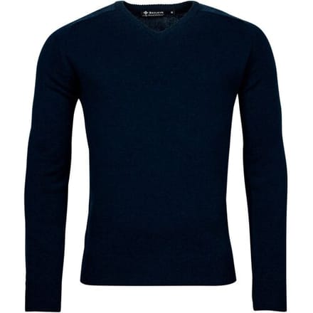 Baileys Trui Two Ply Scottish Lambswool V-Neck Pullover Single Knit Navy / male