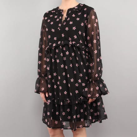 Na-Kd Floral Print Ruffled Dress