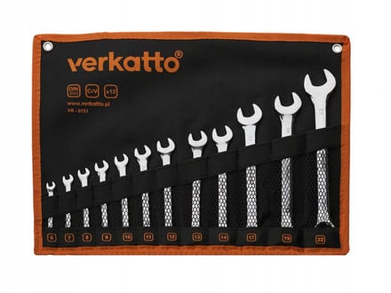 Verkatto Ringsleutel Set 6-22mm, 12 Delig, Chroom-Vanadium Staal