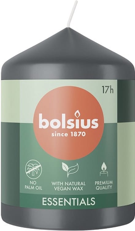 4 stuks Bolsius antraciet stompkaarsen 80/58 (17 uur) stormy grey