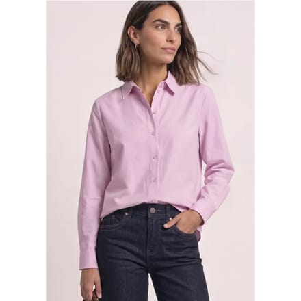 Oxford blouse met print op de rug