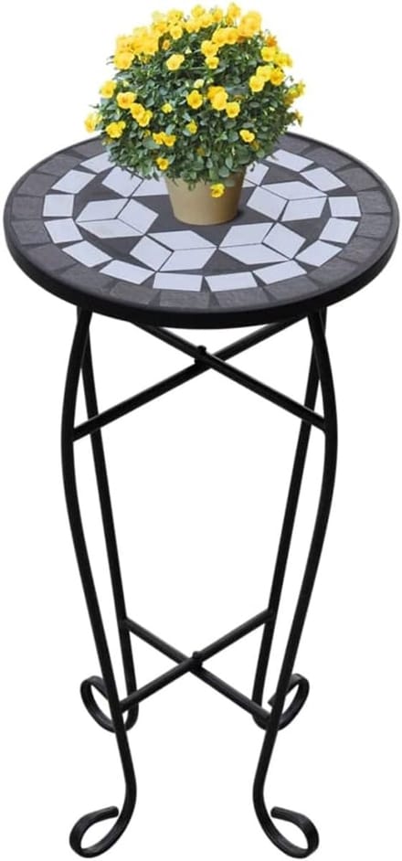 Mozaïek Tuintafel - Keramische bijzettafel - Buiten Zitten - Weerbestendig Frame - 30 cm Diameter - Multicolor