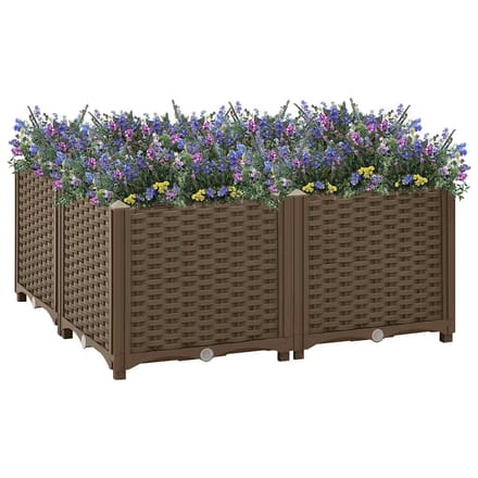 vidaXL - Plantenbak - verhoogd - 80x80x38 - cm - polypropyleen