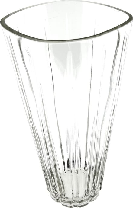 Bloemenvaas van helder glas afmeting 15 x 13 x 28 cm.