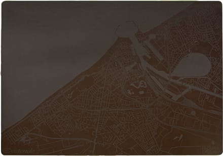 Place Maps Placemat Skyline Brussel - Atomium - Kunstleer - Champagne - 1 Stuk