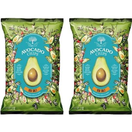 Temole Avocado Chips Zeezout Knapperige Gebakken Snack 80g (40g x 2 Pakken) blue