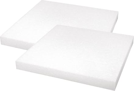 Rayher Knutsel piepschuim - 2x - plaat - vierkant - 40 x 40 x 4 cm - hobby materiaal