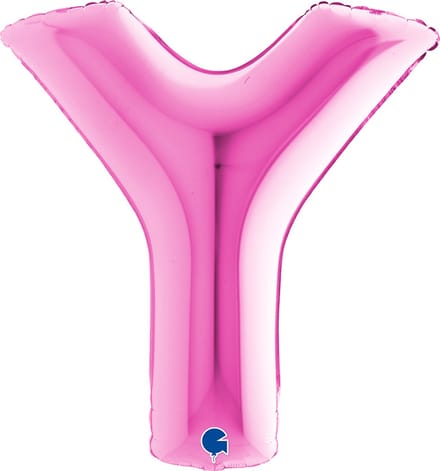Folieballon 100cm letter Y - fuchsia roze