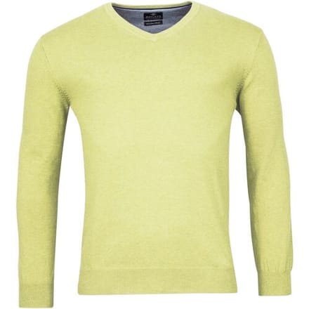Baileys Trui V-Hals Single Knit Pima Cotton Lime Melange / male