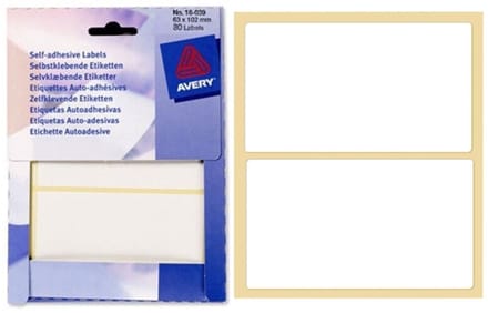 Zelfklevende etiketten 63x102mm wit 80 stuks