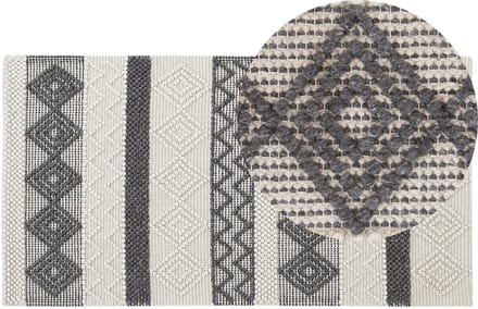 DAVUTLAR - Laagpolig vloerkleed - Grijs - 80 x 150 cm - Wol