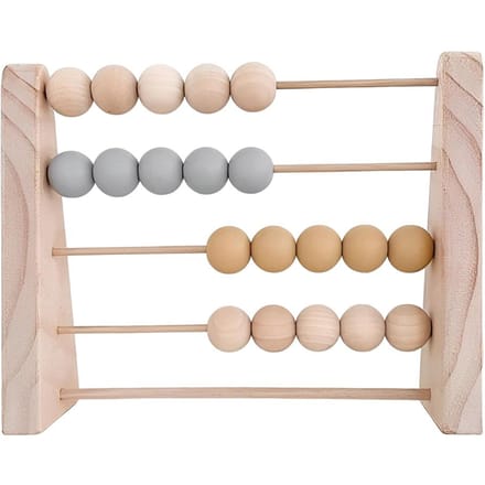 Houten Abacus Speelgoed Eenvoudig Ontwerp Wiskunde Leerspeelgoed Tafelblad Versiering beige