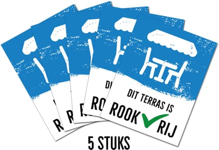 Dit Terras is ROOKVRIJ - Bord 15x20 cm - 5 stuks - Forex