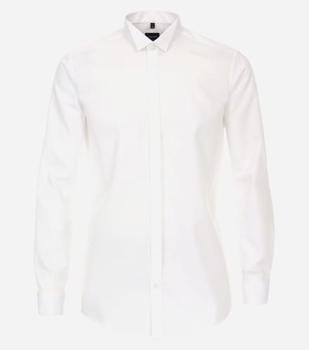 VENTI modern fit smoking overhemd - popeline - wit - Strijkvrij - Boordmaat: 42