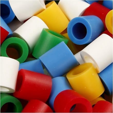 Strijkkralen, afm 10x10 mm, Standard-Farben, jumbo, 3200 assorti