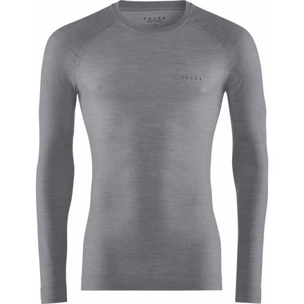 FALKE Wool-Tech Light Round Neck sneldrogend wol functioneel functioneel shirt met lange mouwen heren grijs - maat M