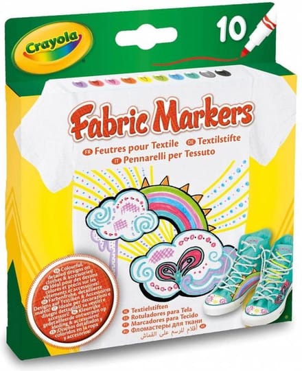 Crayola - Viltstiften - 10 Textielstiften Voor Kinderen