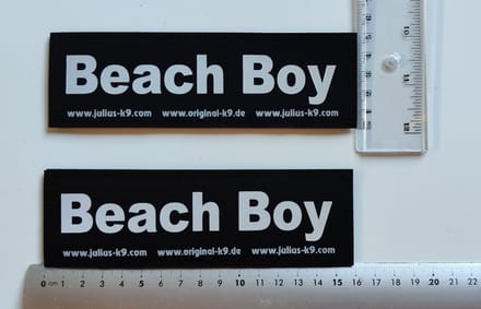 Set Labels voor Powerharness - Large tekst: BEACH BOY