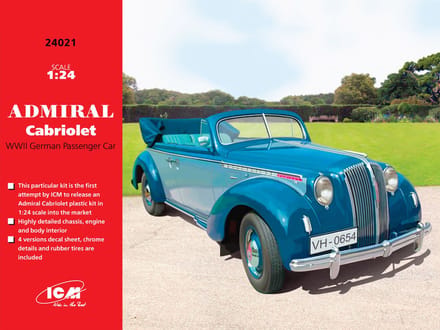 ICM Modelbouwpakket Militaire voertuigen - 24021 Admiral Cabriolet, WWII German Passenger Car Plastic - 1:24 - Modelbouw