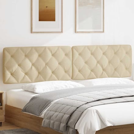vidaXL - Hoofdbordkussen - 200 - cm - stof - crèmekleurig