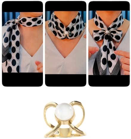Sjaalring met parel- neksjaal klem ring gesp- Cadeau voor vrouwen