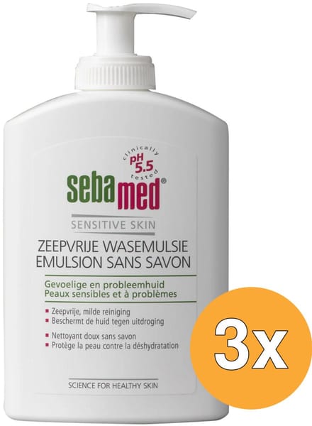 3x Sebamed Zeepvrij wasemulsie (300 ml)