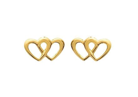 Montebello Oorbellen Double OG - Dames - Zilver Verguld - Hart - 11x7mm