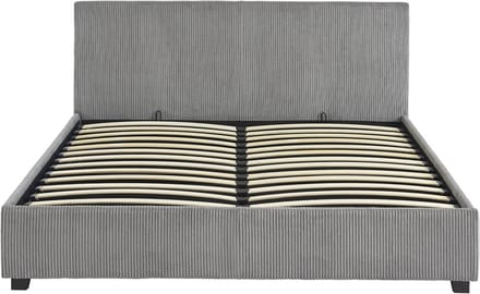 sweeek - Bed met lattenbodem en hoofdeinde, b 211 x d 168 x h 86cm, corduroy afwerking