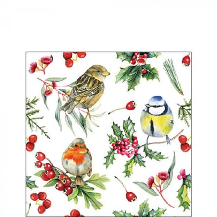 Ambiente - servetten - 25 x 25 cm - Birds in Winter