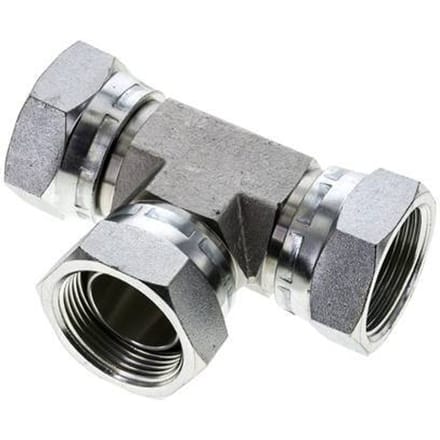 T-koppeling G1 1/4'' Binnendraad Staal Hydrauliek 150bar (2107.5psi)