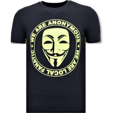 Exclusief Heren T-shirt - We Are Anonymous - Blauw