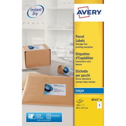 Etiket avery j8165-40 99.1x67.7mm wit 320 Etiketten