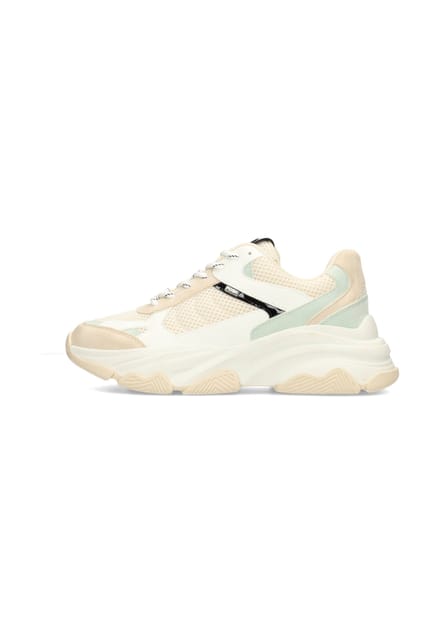 POSH by Poelman GIGI Dames Sneakers - Wit met groene combinatie