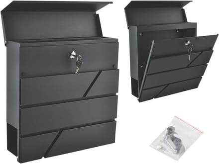 Large steel metal outdoor front door mailbox wall mounted 6238 - A4 size