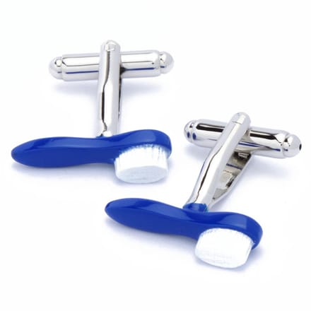 Manchetknopen - Tandenborstels Blauw en Wit