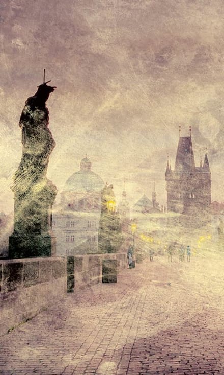 Fotobehang - Charles Bridge Abstract I 150x250cm - Vliesbehang