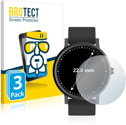 Screenprotector 3 Stuks voor Horloges (Rond, ø: 22 mm) Beschermglas transparant