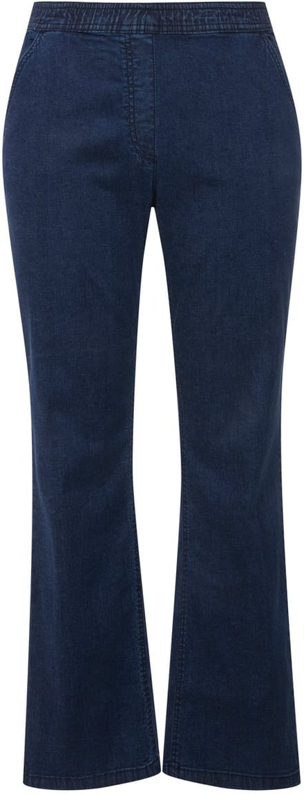 Ulla Popken - Dames - Jeans Mandy rechte pijp elastische tailleband - Donkerblauw denim - Maat 48