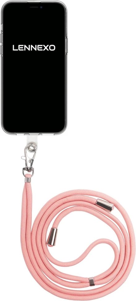 Universele Telefoonkoord | Telefoon koord Verstelbaar | Telefoonketting - Roze