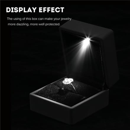 Modieus LED Verlichte Ring Opbergdoos Sieraden Display Case Cadeau Zwart zwart